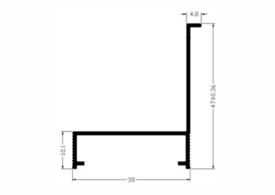 Contramarco de alumínio