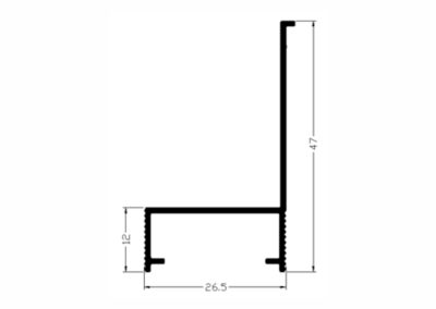 Contramarco de alumínio
