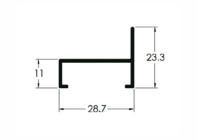 Contramarco de alumínio